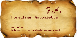 Forschner Antonietta névjegykártya